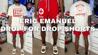 Eric Emanuel Drop For Drop American Red￼ Cross Shorts With Sizing Tips