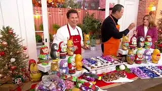 Russell Stover 3.2lbs Wrapped Chocolates w/ 4 Holiday Character Tins on QVC