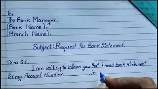 Application To Bank Manager For Bank Statement || Financial Year Statement Request Letter ||