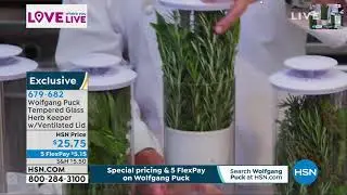 Wolfgang Puck Tempered Glass Herb Keeper with Ventilated...