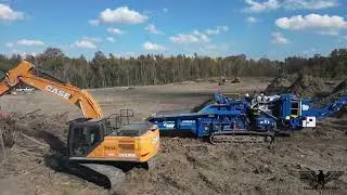 On-Site Grinding Operation | CX220E Feeding Peterson 5710D Horizontal Grinder