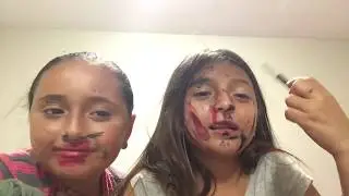 Blindfolding makeup challenge