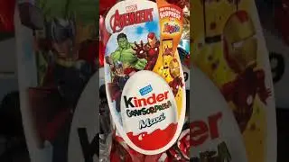wow what a giant kinder maxi surprise 😱😱😱😱| #marvel avengers #kinder #chocolate #asmr #shorts