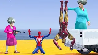 SCARY TEACHER 3D: IRON MAN HULK VENOM - SHARK BATTLE - EVIL TEACHER VS SPIDERMAN- TROLL PRANK BATTLE