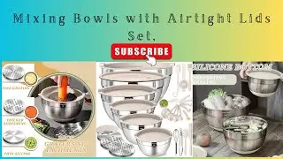 Mixing Bowls with Airtight Lids Set | Stainless Steel Kitchen Storage & Meal Prep Bowls