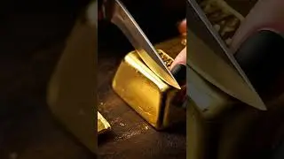 ASMR Cutting Solid Gold Bar &mdash; That Sound 💛 #asmr #asmrsounds #satisfying #asmrvideo #gold