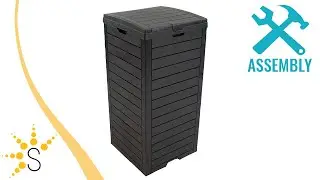 Sunnydaze 39-Gallon Patio Trash Can with Lid - Black - Single-TST-769