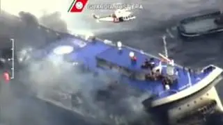 Passengers rescued from burning Greek ferry