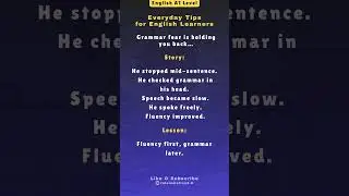Grammar Fear Blocks Your English | English tips for Beginners (A1 Level)