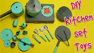 How to make Paper Kitchen Set|DIY kitchen set with Paper #diyminiatures#craft#papercraft#dolliyon