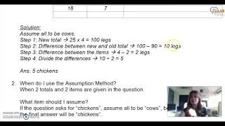 ILLAC Maths - Assumption Method