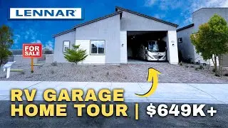 RV Garage Home Tour in Las Vegas | Kennedy Floor Plan by Lennar at Preston Village Henderson, NV