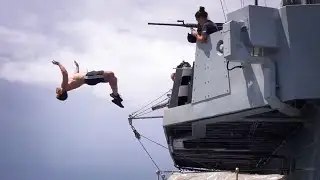 HMS Richmond - mid-Pacific hands to bathe