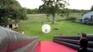 Giant Hamster Zorb Ball rolling Down Giant Ramp.MOV