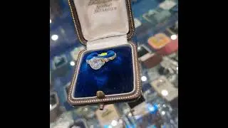 DR435 Finely leaf decorated Edwardian diamond ring