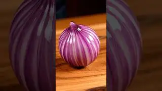 Cutting Glass Red Onion | Satisfying Slice & Glossy Purple & White Layers | ASMR