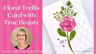 Открытка с цветочной решеткой и набором True Beauty
