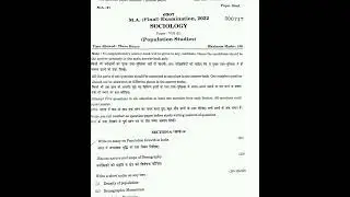 population studies final paper rajasthan univ.#rajasthanuniversity #sociology #master