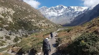 annapurna circuit trekking day5 from manang to churi lettar with original nature sound