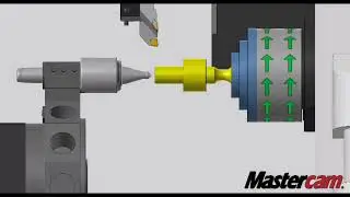 Triple Turret Lathe with Turret mounted live center