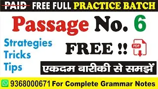 Passage No. 6 | Reading Comprehension Batch @UphaarClasses