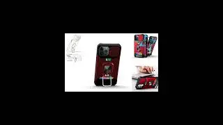 Magnetic 360 &deg; Bracket Sliding Window Phone Case With Hidden Card Slot For iPhone