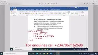 WAEC 2016 PHYSICS THEORY QUESTION 8d