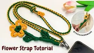 Hướng dẫn làm macrame dây đeo điện thoại cành hoa siêu xinh | Macrame Phone Strap Tutorial