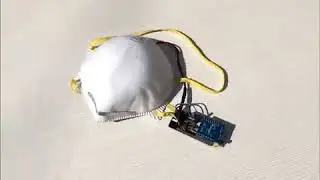 Facemask with the chip detector placed on it.