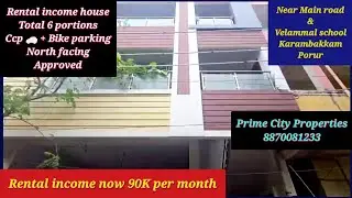 Rental Income House Sale in Karambakkam, Porur Chennai 🆔2215 #approved #northfacing #Nr Velammal scl