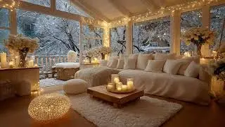 🎹✨Candle Glow Piano Ambience | Flowers & Winter Snow &middot; 3 Hours | Calm Relaxation Healing Focus Study