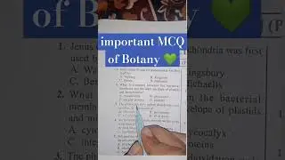 Important MCQ of Botany #botanywithtabbu #studyshortvideo #mcq #botany #botanynotes #question