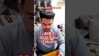 Maths Sectional Mock, AIR:1 50/50 in Just 15 Minutes🏹🎯 #shorts #minivlog #ssccgl #ssccgl2025 #ssc