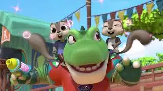 cartoon dinosaur villain tickled