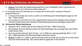 BGB AT – Folge 31 (Stellvertretung: §§ 170–173 BGB, Vertretung ohne Vertretungsmacht)