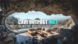 ⛰️ Cave Outpost No.1 | Mountain Hideout with Ocean Waves & White Noise | Sci-Fi Ambient