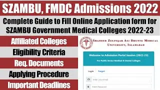 FMDC Admissions 2022: SZABMU Medical Admissions Notification 2022, Required Documents, Merit Formula