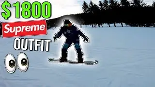 Wearing a Crazy Outfit while Snowboarding!! (Supreme)