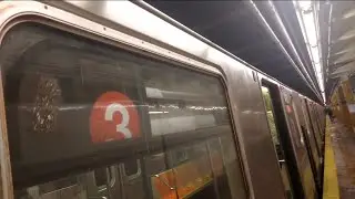 IRT Eastern Parkway Line|(3) Lcl & (4) Exp Trains Action at Kingston Avenue (R62's R142/A's)