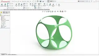Spherical Frame with 6 Circular Cutouts in SolidWorks
