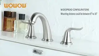 WOWOW Bathroom Faucet Brushed Nickel 2 Handle