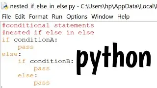nested if else conditional statement in else block in python