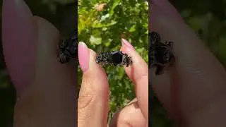 Black Gold Hexagon Black Moissanite Floral Engagement Ring.