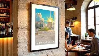 Montpellier Arc de Triomphe Art Print &mdash; Cinematic Wine Bar Showcase (A1 Gicl&eacute;e Poster)