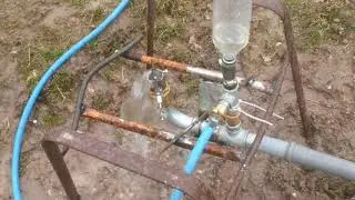 hydraulischer Widder Sto&szlig;heber Eigenbau DIY Testaufbau