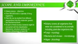 History and Introduction to Plant Sciences Lecture 1& 2