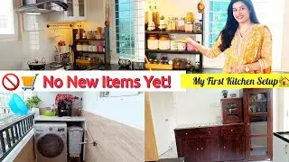 ✨ My First Kitchen Setup🏡 | Simple & Cozy Indian Kitchen Tour!
