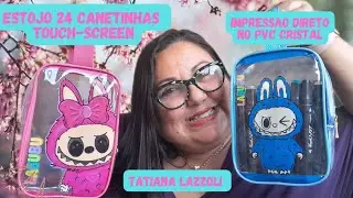 Estojo 24 canetinhas touch-screen- plastico PVC personalizado 