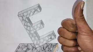 How to draw 3D? easy 3D drawing letter &hearts;️ E❤️on a paper step by step for illusions#art #3dart #