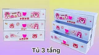 Cách Làm Tủ Decor 3 Tầng Bằng Giấy Tập Ô ly Học Sinh | Sáng Tạo Thủ Công